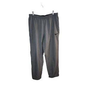 Nike Track Pants Men 2XL DRI-FIT Grey Woven 688497 Adjustable Bungee Leg